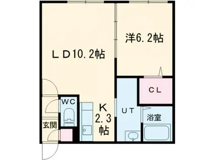 BRUN CUBEIII(1LDK/1階)の間取り写真