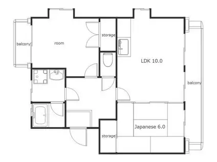ノーブルエイト(2LDK/4階)の間取り写真