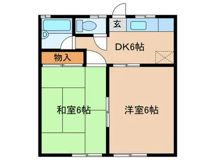 サンビレッジ(2DK/2階)の間取り写真