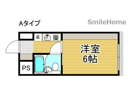 メネダス(1K/3階)の間取り写真