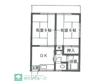 ハイツやよい(2DK/2階)の間取り写真