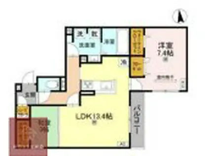 GEACH永田(2LDK/3階)の間取り写真