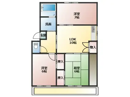 ハイツ五反田(3LDK/2階)の間取り写真