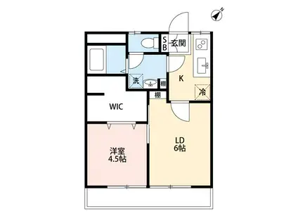 ルーチェ上南部(1LDK/1階)の間取り写真