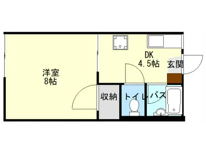 RICH弐番館(1DK/1階)の間取り写真