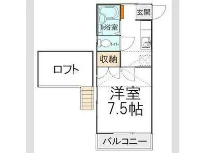 赤毛のアン(1K/2階)の間取り写真