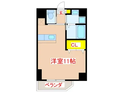 フォンス下荒田(ワンルーム/4階)の間取り写真