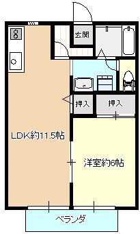 ミレニアム21(1LDK/2階)の間取り写真