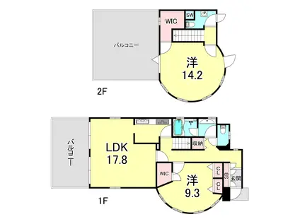 シルバーウィリアムス(2LDK/3階)の間取り写真