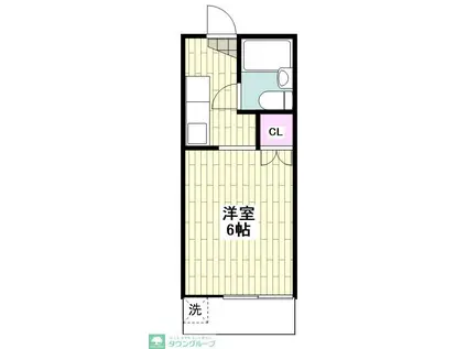 ヴェルデ篠原(1K/3階)の間取り写真