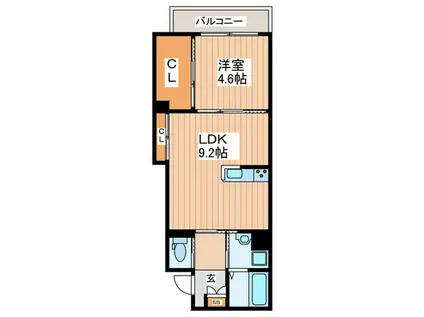 城東区関目4丁目計画(1LDK/2階)の間取り写真