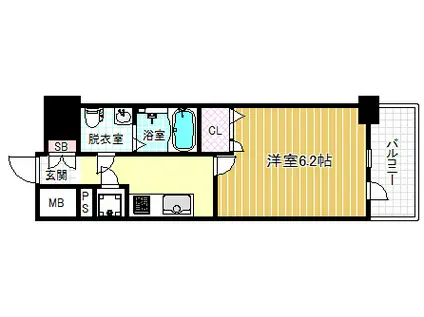 エスリード天神橋筋六丁目(1K/3階)の間取り写真