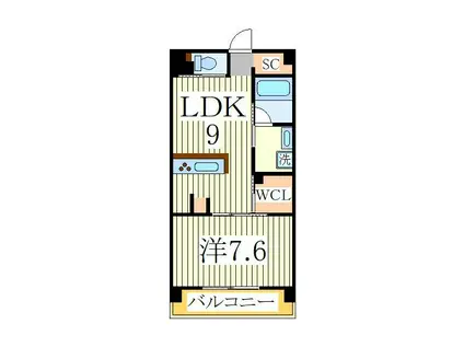 ART RESIDENCE IN OOTAKA‐NO‐MORI B棟(1LDK/5階)の間取り写真