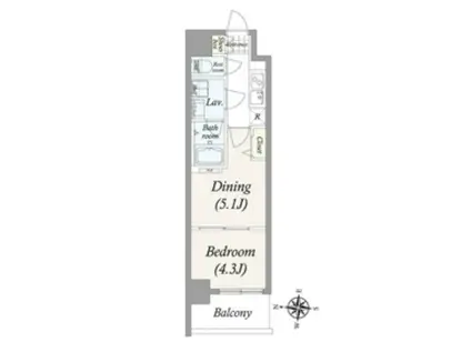 PRIMAL 両国(2K/4階)の間取り写真