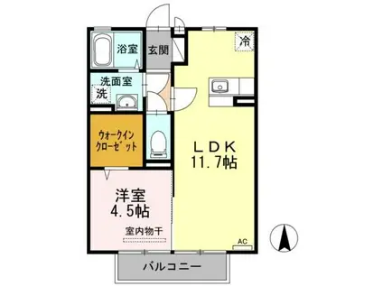 グランパルク(1LDK/2階)の間取り写真