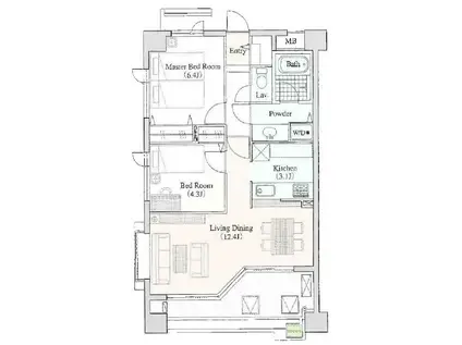 ラナイガーデン新百合ヶ丘イースト(2LDK/4階)の間取り写真