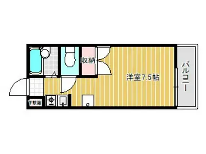 プチシャトー王塚(ワンルーム/1階)の間取り写真