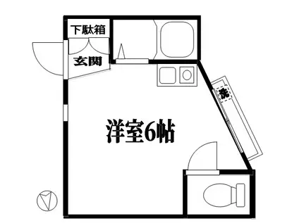 ハイツフィールド(ワンルーム/2階)の間取り写真