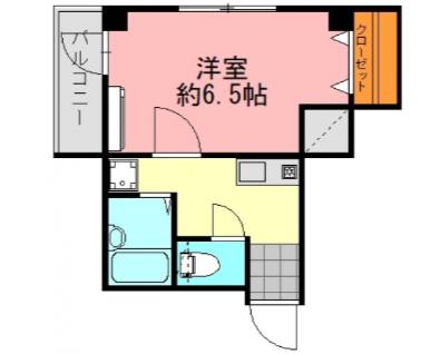 ゴールデンリバー広本町(1K/4階)の間取り写真