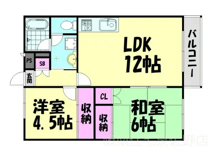 TARIACOOT阪南(2LDK/2階)の間取り写真
