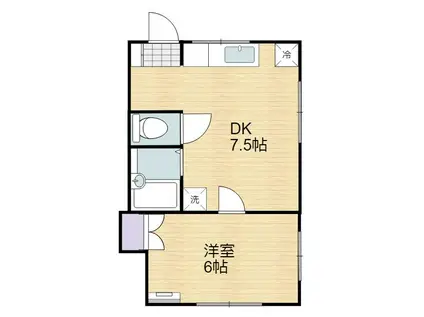栄コーポ(1DK/2階)の間取り写真
