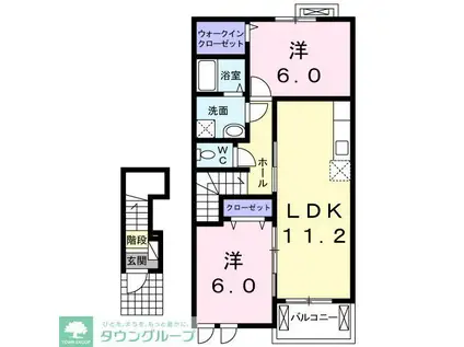 パークサイドアヴェニュー(2LDK/2階)の間取り写真