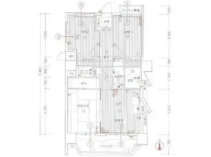 ダイアパレス水前寺第2(3DK/5階)の間取り写真