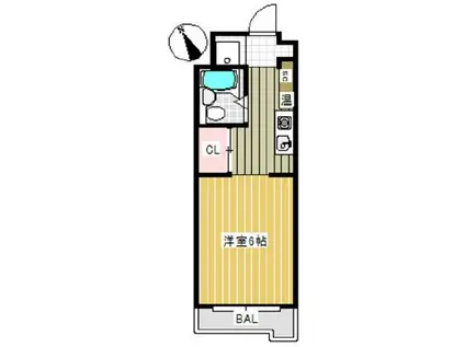 芦花ハウスII(1K/1階)の間取り写真