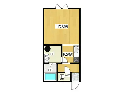 LA-FLORAIII(1K/2階)の間取り写真