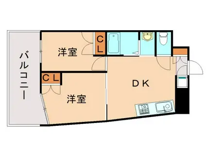 NO.103 CLUB ORIENT(2DK/11階)の間取り写真