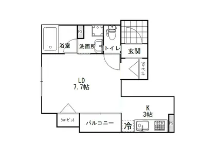 セリシエール大津(ワンルーム/1階)の間取り写真