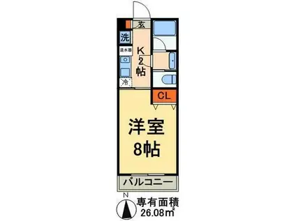 ロイヤルメゾン(1K/1階)の間取り写真