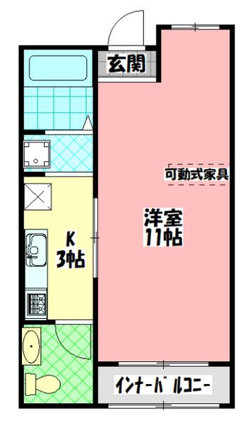 京阪本線 西三荘駅 徒歩18分 3階建 築21年(1K/3階)の間取り写真