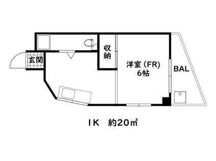 山海マンション(1K/2階)の間取り写真