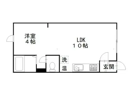 パークサイド廉(1LDK/1階)の間取り写真