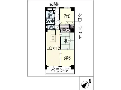 ハートウッド勝川(3LDK/4階)の間取り写真