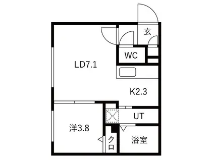 LUX FORTIII(1LDK/3階)の間取り写真