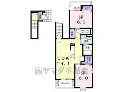 CREATIONⅥ(2LDK/2階)の間取り写真