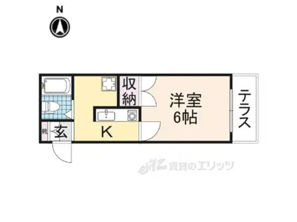 グランパレス西大寺(1K/1階)の間取り写真