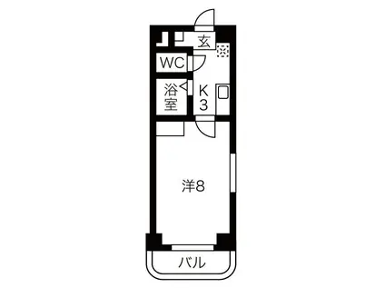 フェリークジュール(1K/5階)の間取り写真