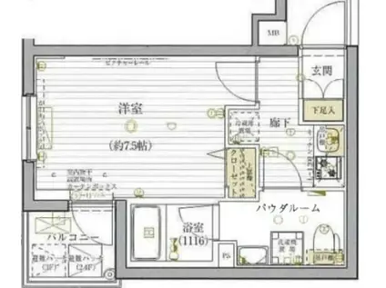 GROWS北赤羽(1K/4階)の間取り写真
