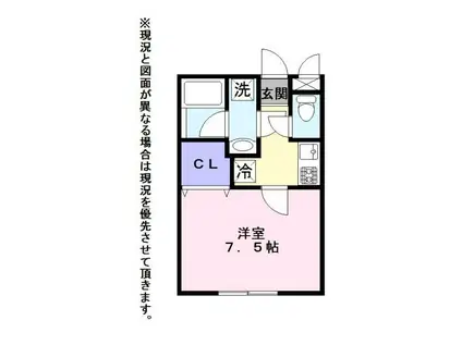 LIBRA(1K/1階)の間取り写真