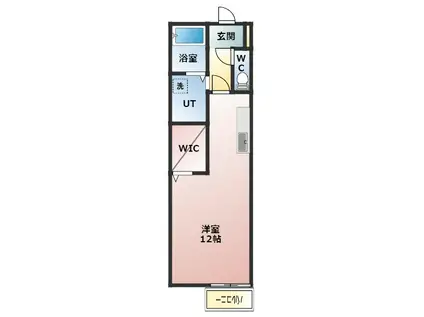 シャルマン味鋺(ワンルーム/1階)の間取り写真