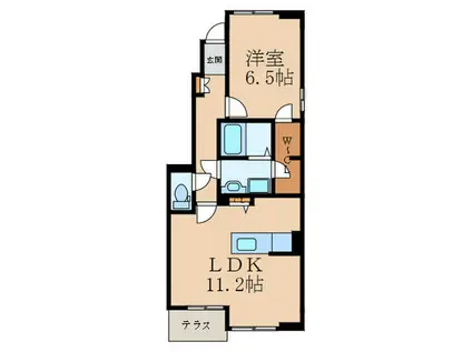 リアルエステイトXII(1LDK/1階)の間取り写真