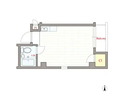 エレガンスコーポII(ワンルーム/5階)の間取り写真