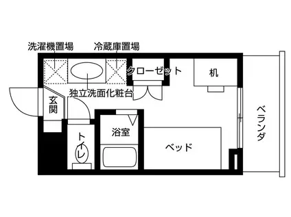 KDXレジデンス八王子大塚(ワンルーム/2階)の間取り写真