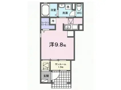 FREUDE(1K/1階)の間取り写真