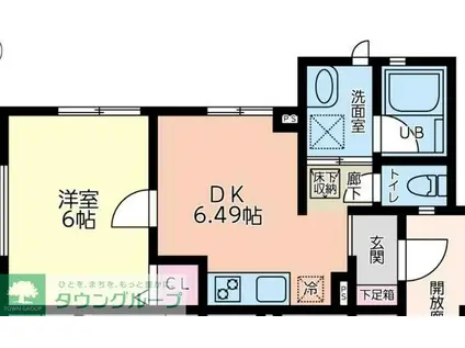 パルクフェルメ港北高田(1DK/1階)の間取り写真