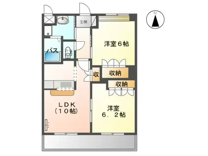 ビレッジマウンテン六弘(2LDK/2階)の間取り写真