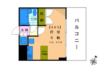 クロス高田馬場(ワンルーム/4階)の間取り写真